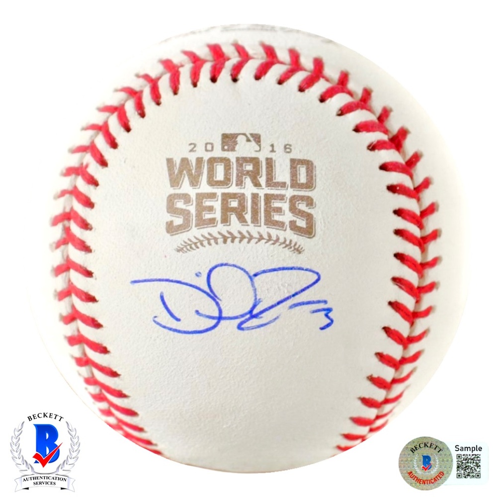 💥DAVID ROSS💥 Chicago Cubs Signed 2016 World Series Baseball Autograph –BECKETT